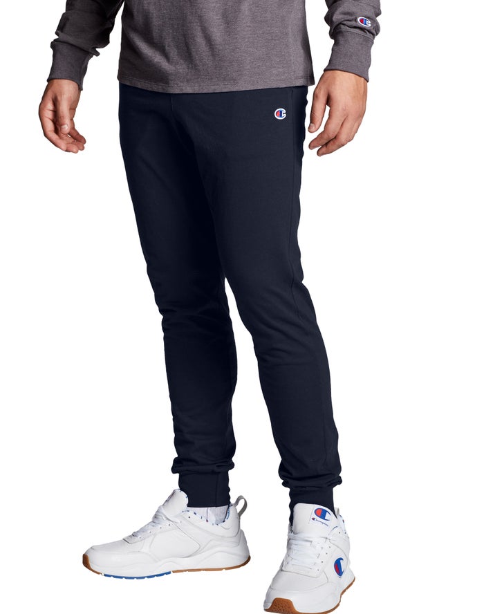 Champion Mens Joggers NZ - Classic Jersey Navy ( 8653-QRPST )